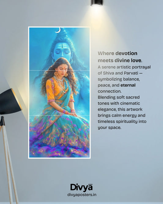 Shiva-Parvati Poster (3-Split)