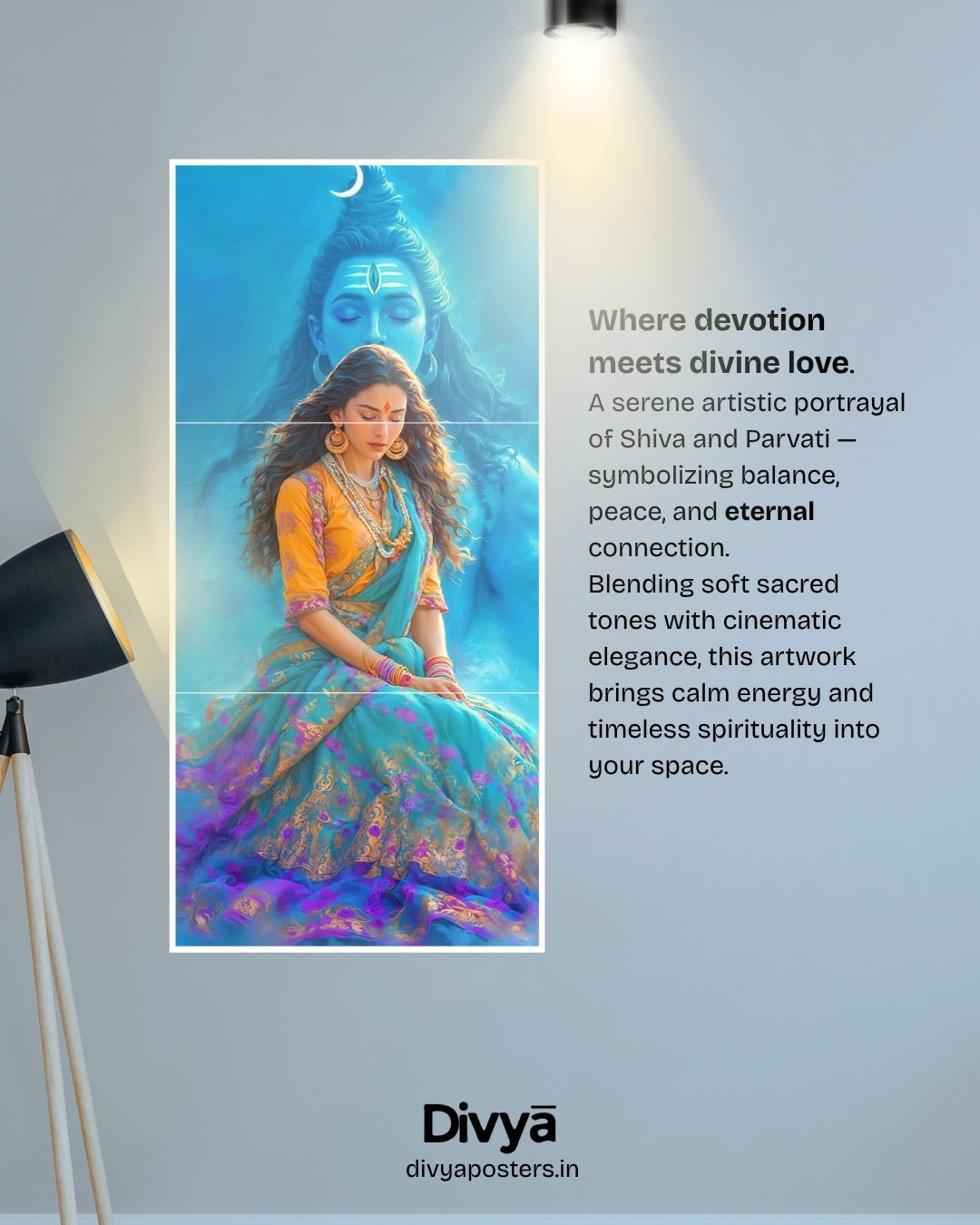 Shiva-Parvati Poster (3-Split)